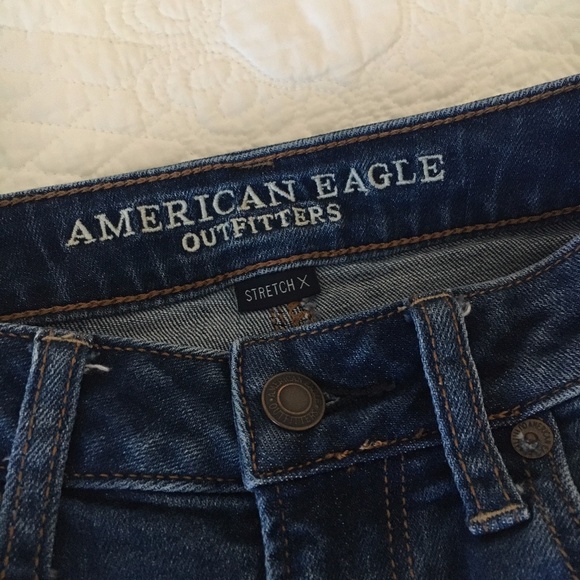 American Eagle AE Denim High Waisted Slim Jeans Destroyed Distressed 00 Short - Picture 4 of 9